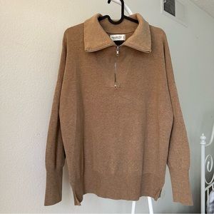Abercrombie LuxeLoft Oversized Legging-Friendly Half-Zip Sweater